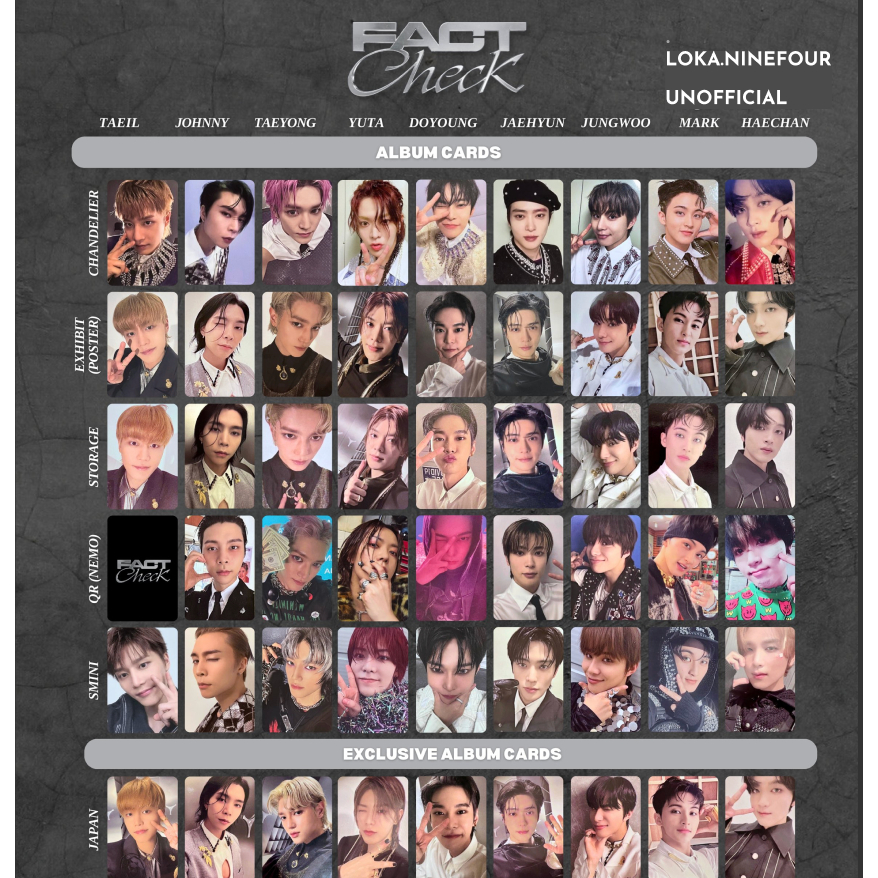 [MINIMAL 10 PCS] PC Photocard Potocard Premium NCT 127 FACT CHECK 2 SISI UNOFFICIAL REPLIKA KARTU KP
