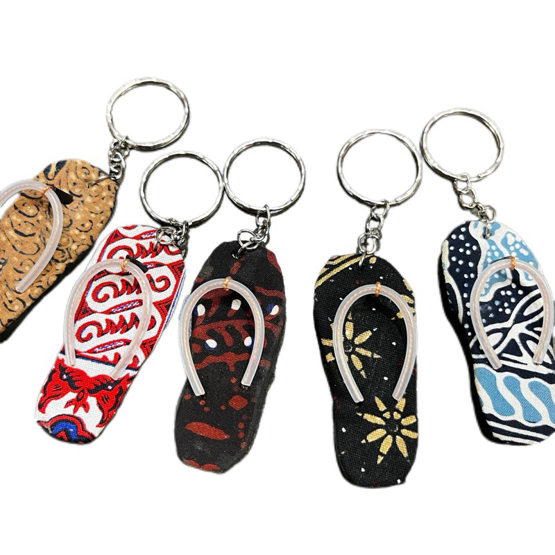 Gantungan Kunci Sandal Batik Kodian (1 kodi isi 20pcs) oleh-oleh khas malioboro jogja