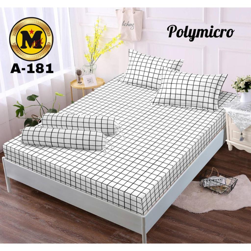 Sprei Motif kotak viral ukuran 180x200 dapat 2 sarung bantal 1 sarung guling