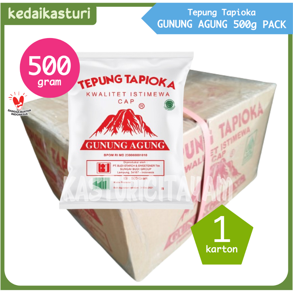 

HG Tepung Tapioka Sagu Gunung Agung Merah gr - 1 Karton X 20 Pack