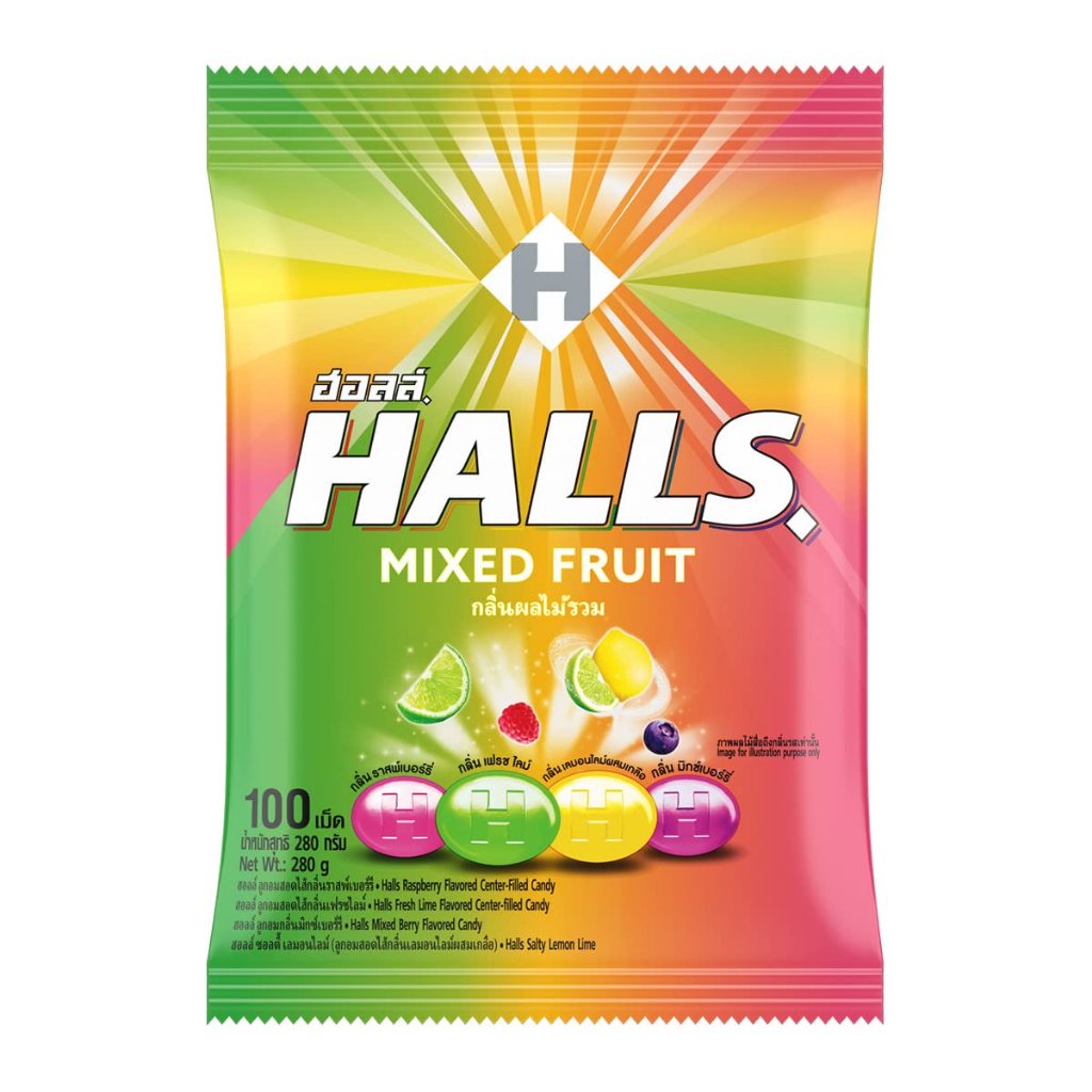 

Halls Candy Bag Share Pack Mixed Fruit Thailand 100 Pcs (280 gram)