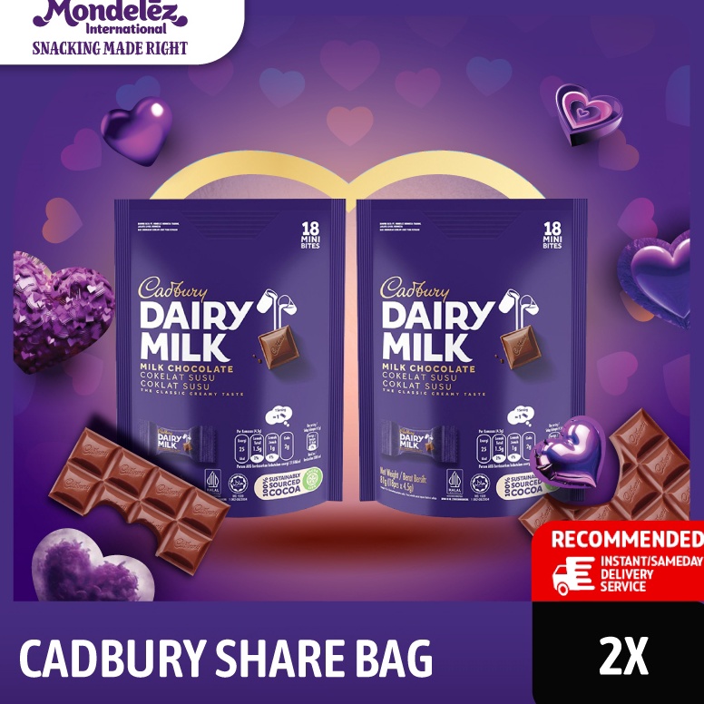 

Pro sale Cadbury Dairy Milk Cokelat Sharebag Isi 18 x 2