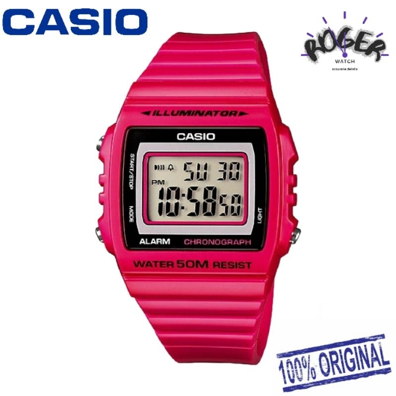 CASIO ORIGINAL Jam Tangan Wanita W-215H-4AV Digital W215H