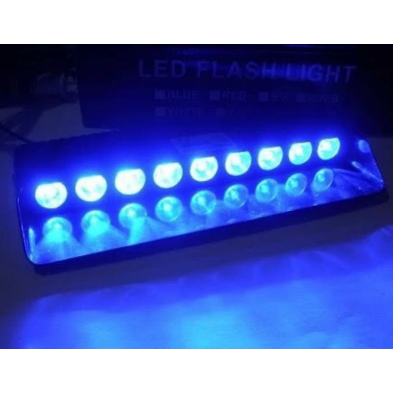 lampu LED cahaya kedip dashboard 9 mata S1 panjang 25 cm biru.