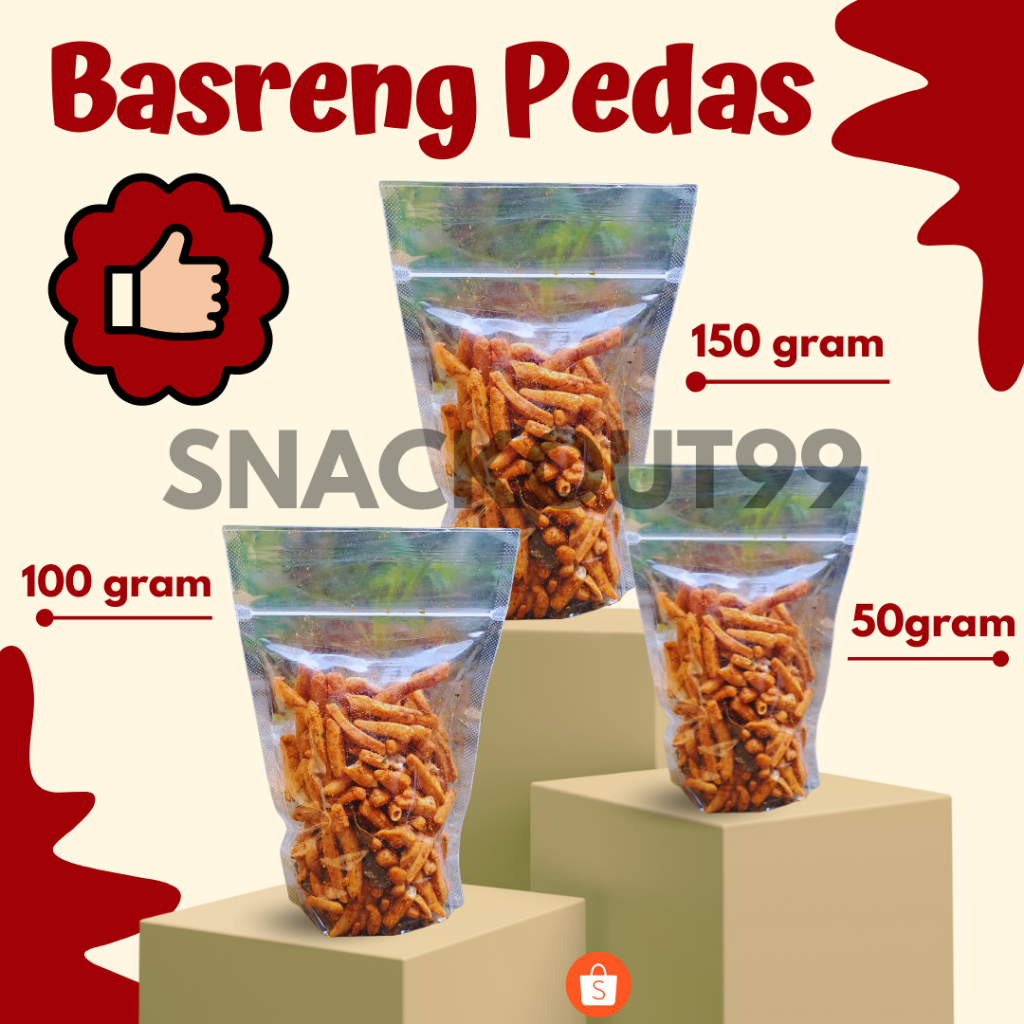 

[KEMASAN EKONOMIS] Basreng Stik Pedas Daun Jeruk 100 gram Termurah Terenak