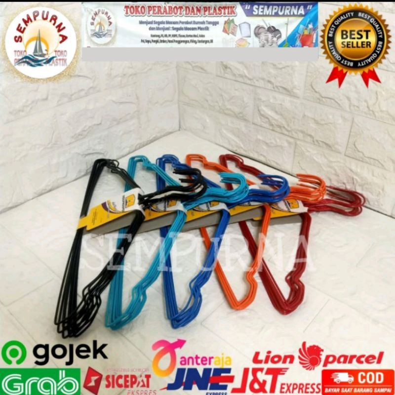 GANTUNGAN BAJU KAWAT WARNA WARNI/ GANTUNGAN BAJU KAWAT/HANGER KAWAT WARNA WARNI/COD