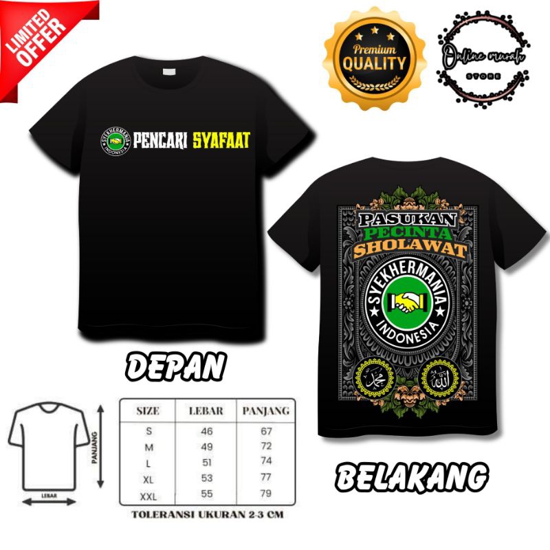 Kaos Pecinta Sholawat/Kaos Syekhermania/Indonesia/Mafia sholawat