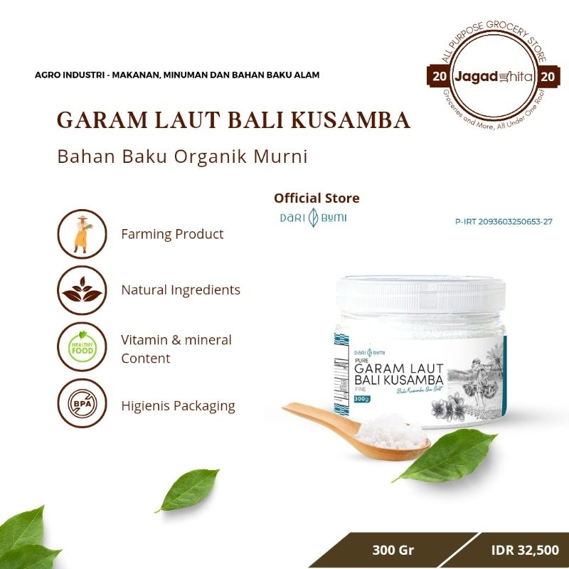 

DBUMI 010 - GARAM LAUT BALI KUSAMBA DARI BUMI | GARAM LAUT PREMIUM | GARAM LAUT SEHAT