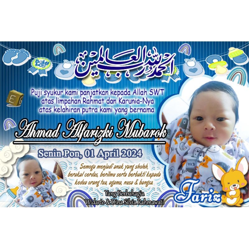 

stiker tasyakuran AQIQOH BAYI murah 1 lembar isi 16 pcs