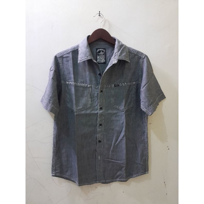 Kemeja Denim Lea>Abu-abu