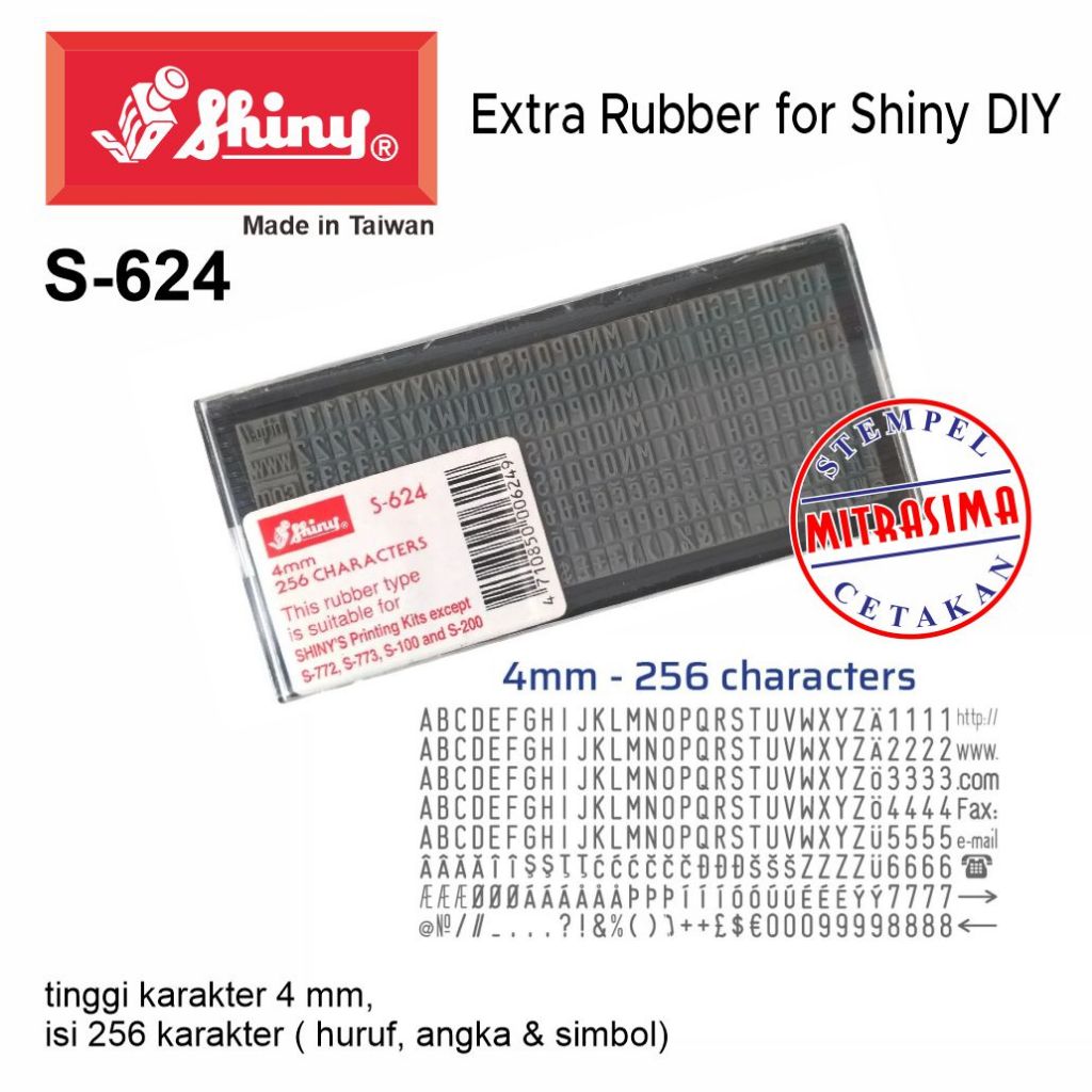 

YUH Karet huruf dan angka tambahan untuk Stempel merk Shiny DIY tipe S 623 S 624 S 625 S 648