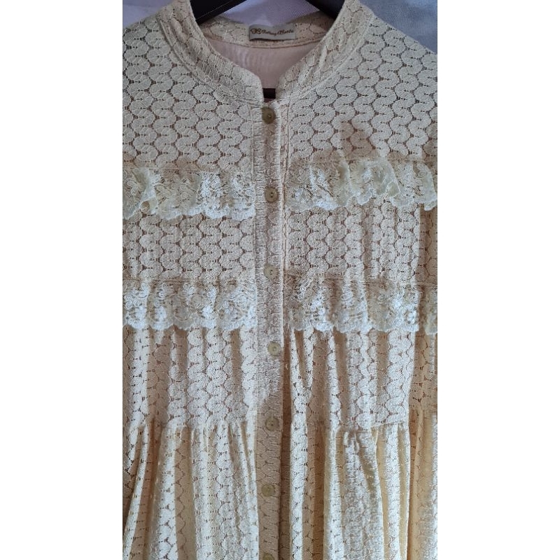 gamis / longdress / dress katun bolong katun bordir katbol