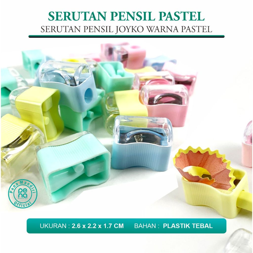 

Serutan Pastel Rautan Pensil Roti Joyko - Pencil Sharpener Joyko SP-362PTL