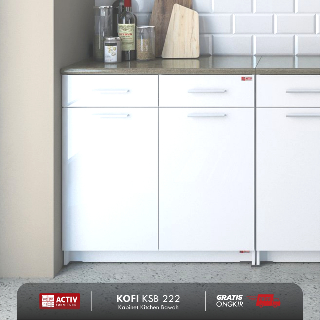 Activ Kitchen Set 2 Pintu Minimalis / Rak Bawah / Lemari Dapur / KOFI KSB 222