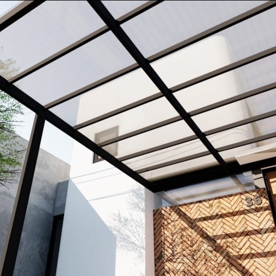 KANOPI MINIMALIS ATAP SOLARFLAT, SOLARTUFF, HOLLO GALVANIS