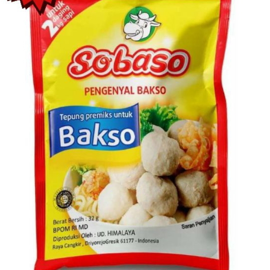 

Pengenyal bakso sobaso sachet Tepung Premiks kemasan 32gr