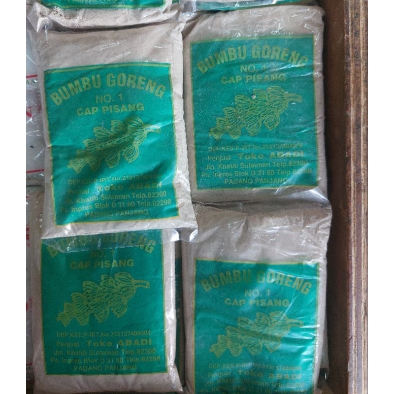

Bumbu goreng pisang Abadi 50gr Pack (isi 20pc)