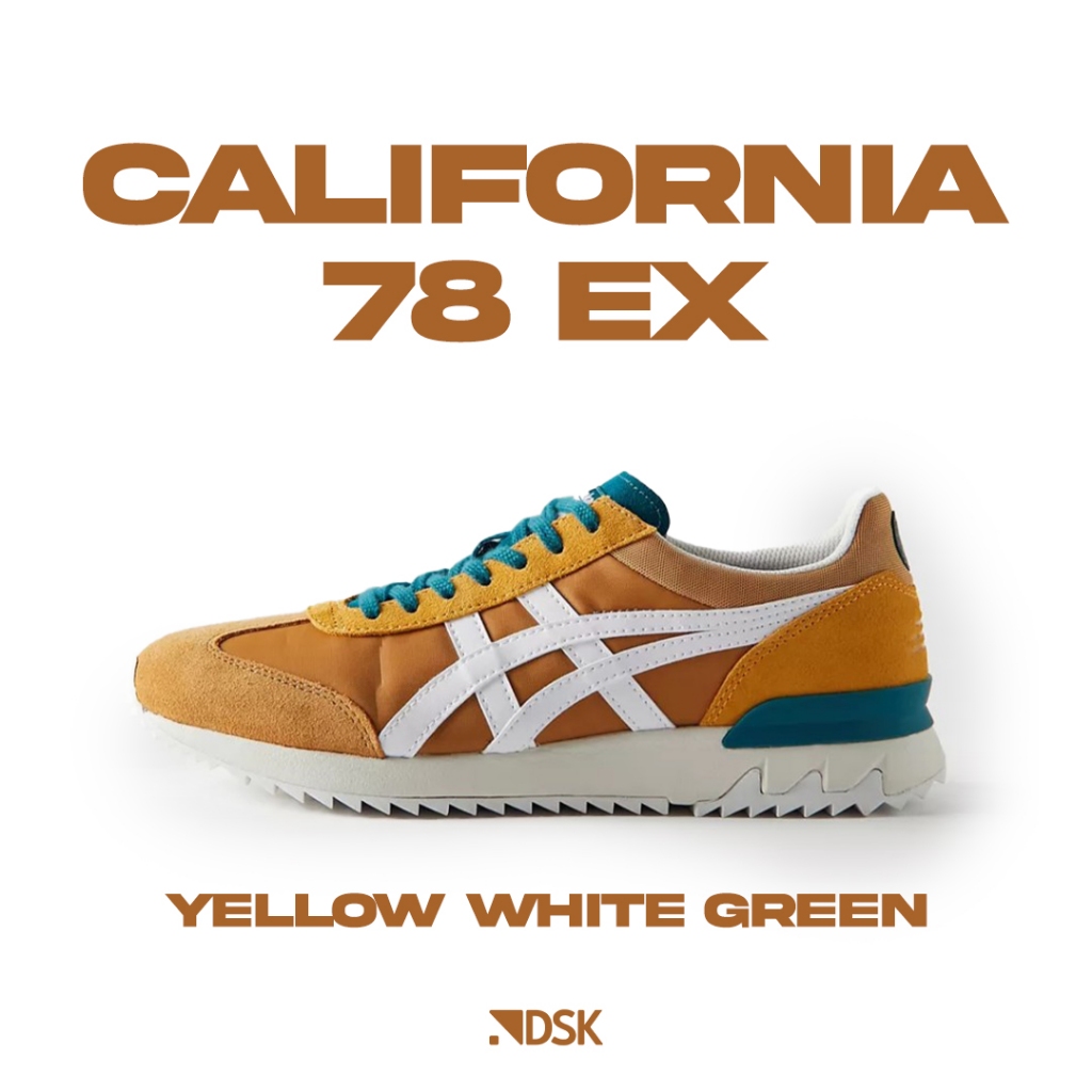 Onitsuka Tiger California 78 EX Yellow White Green 100% Original Sneakers Casual Pria Wanita Sepatu 