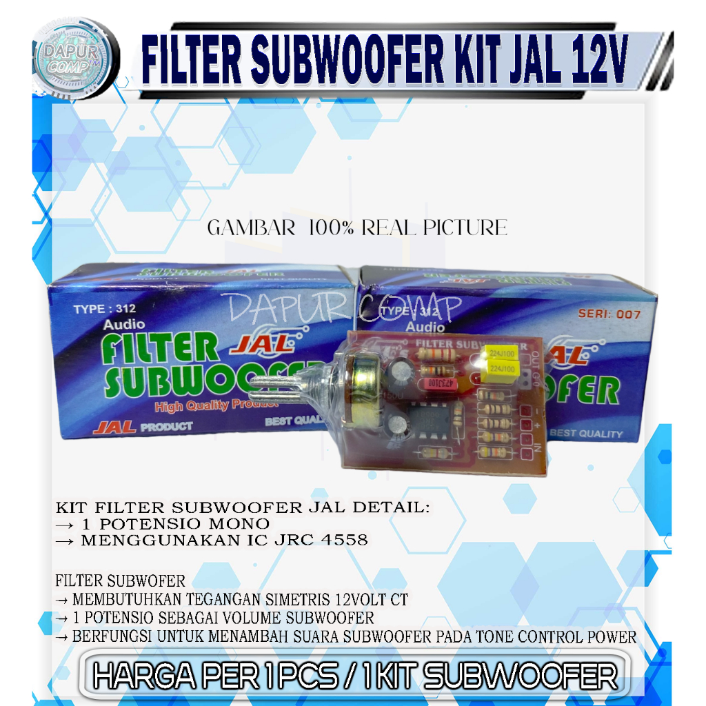 FILTER SUBWOOFER KIT 12V JAL FILTER SUB WOFER AMPLIFIER