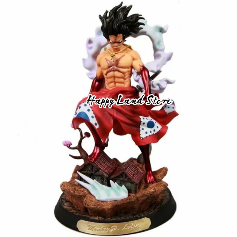 Action Figure One Piece Anime Monkey D Luffy Wano Luffy Gear 4 Snakeman GK Statue PVC Collection