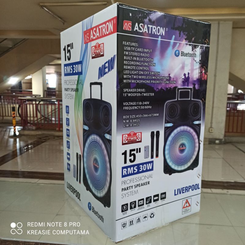 SPEAKER KARAOKE ASATRON PORTABEL 15 IN