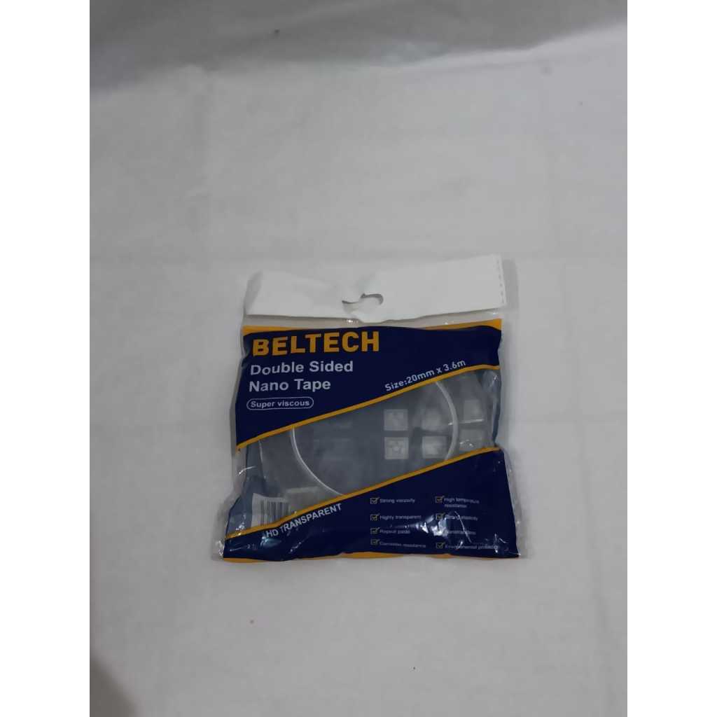 

Double Sided Nano Tape Beltech 20mm X 3.6m HD Transparent - Double Tape High Quality