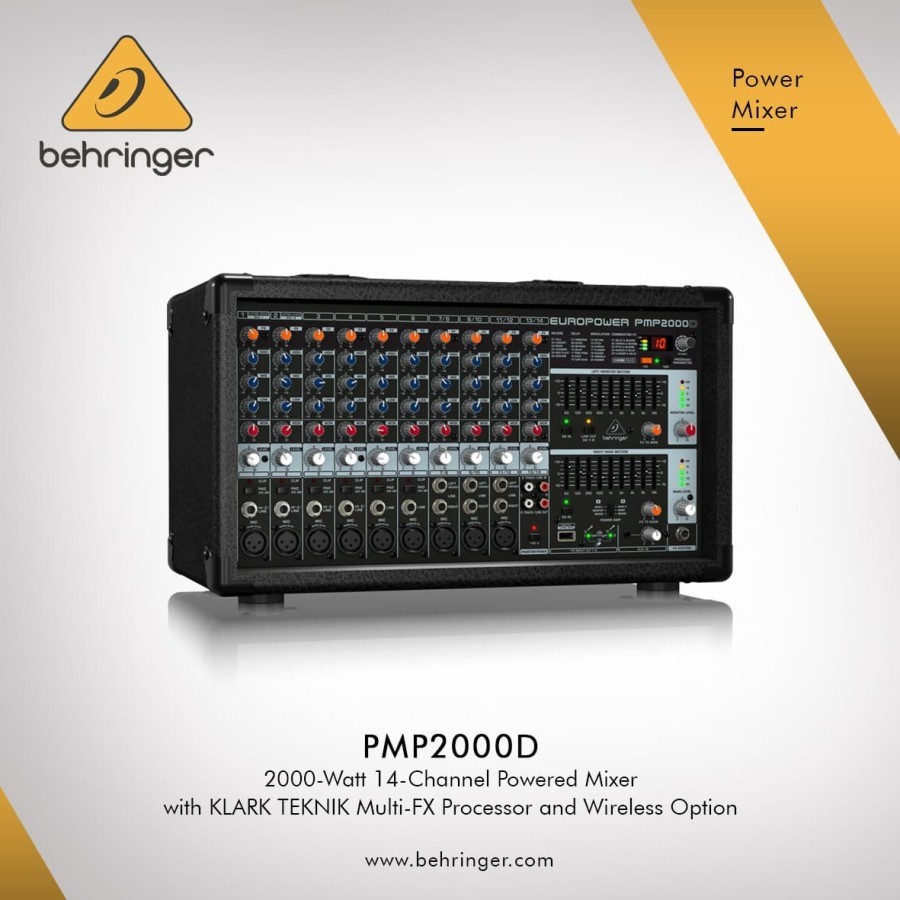 Behringer Mixer PMP2000D / PMP 2000D / PMP 2000 D Power Mixer 14 Channel