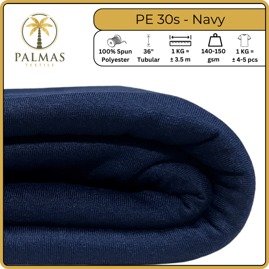 Kain PE 30s - Navy (Bahan Kaos)