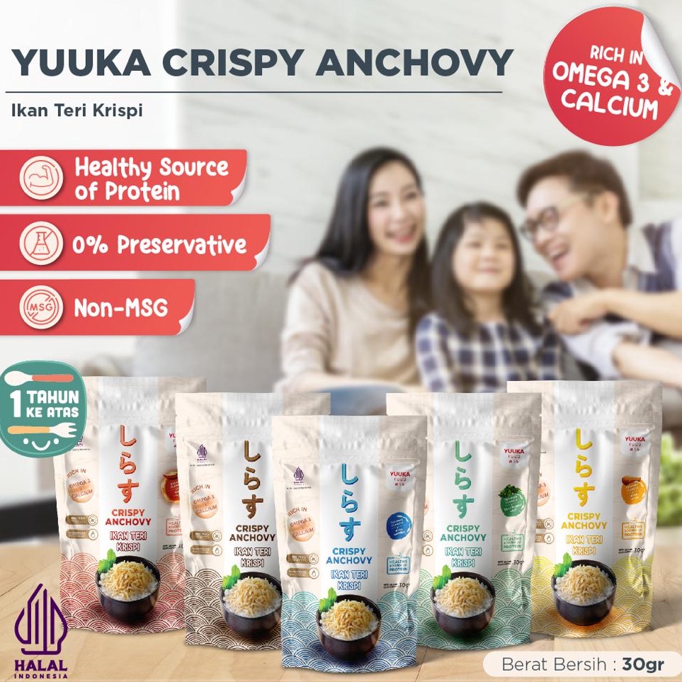 

Yuuka crispy Anchovy Food anti GTM Abon Rumput Laut Seaweed Flakes 5gr rufani teri anak snack anak bb booster