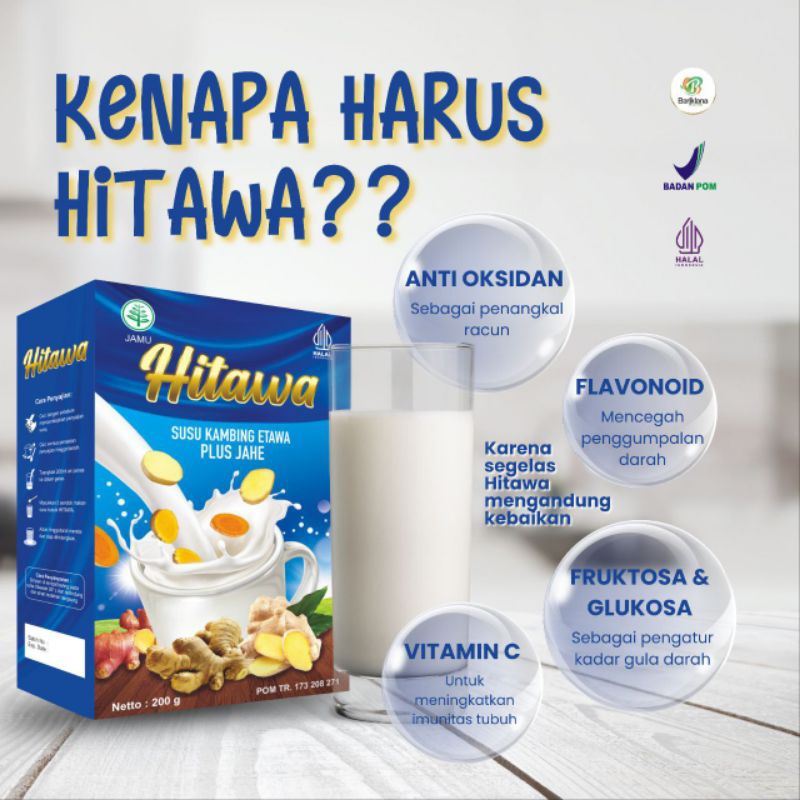 

HITAWA Susu Etawa Plus Jahe(Susu Kesehatan Tulang) 200gr Murah, Terlaris