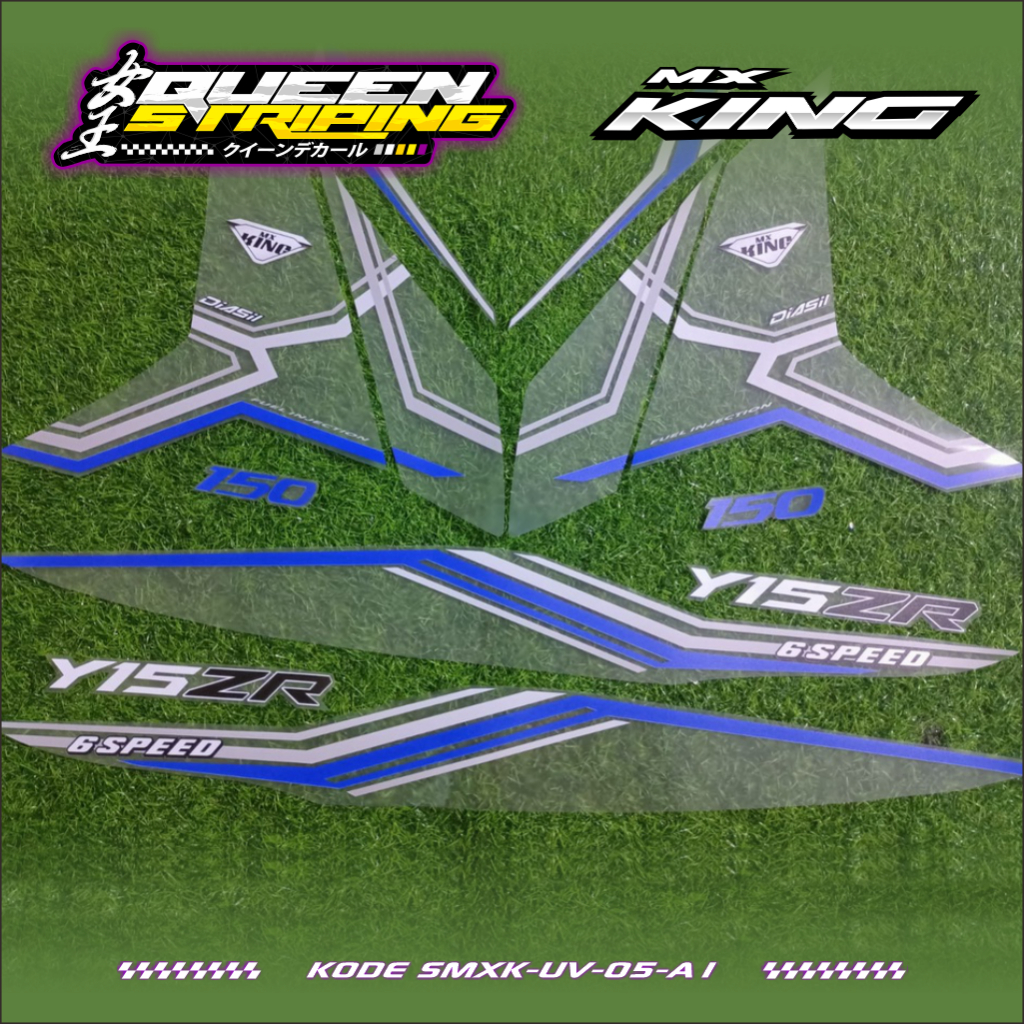 Stiker Striping UV Transparan MX King Desain Custom - Stiker UV MX King Motif Stylish - SMXK