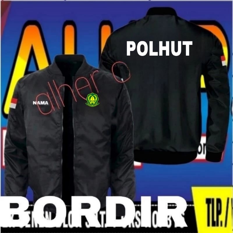 Jaket bordir polhut jaket bomber polhut jaket polhut full bordir jaket polhut full puring Jaket poli