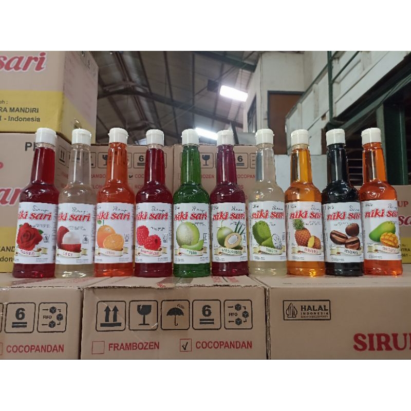 

Paket hemat 1 dos / 12 botol sirup nikisari aneka rasa buah kemasan pet 625ml