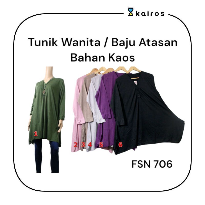 Tunik Wanita / Baju Atasan Wanita Dewasa Bahan Kaos