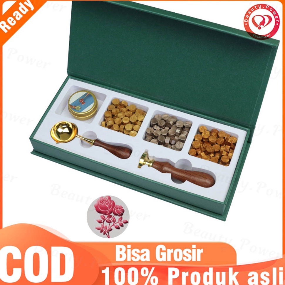 

KODE E7C4 Retro Seal Wax Beads Set Handle DIY Wax Beads Scrapbook Stempel Sealing Lilin Segel Wax Stempel Undangan Stempel Pernikahan
