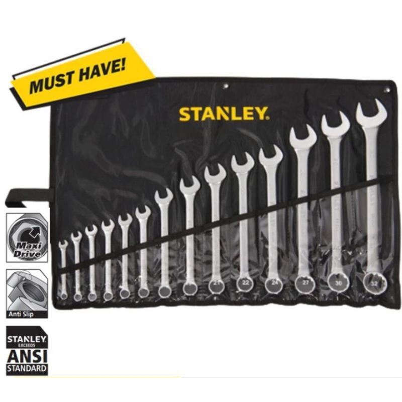 Stanley combination wrench set/kunci ring pas set 14 pcs STMT 80944–8