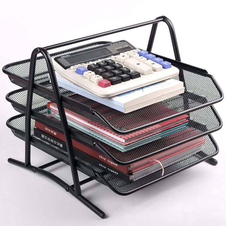 

ART R38T Rak Dokumen Kertas Elevated Letter Tray 3Susun 4Susun Besi
