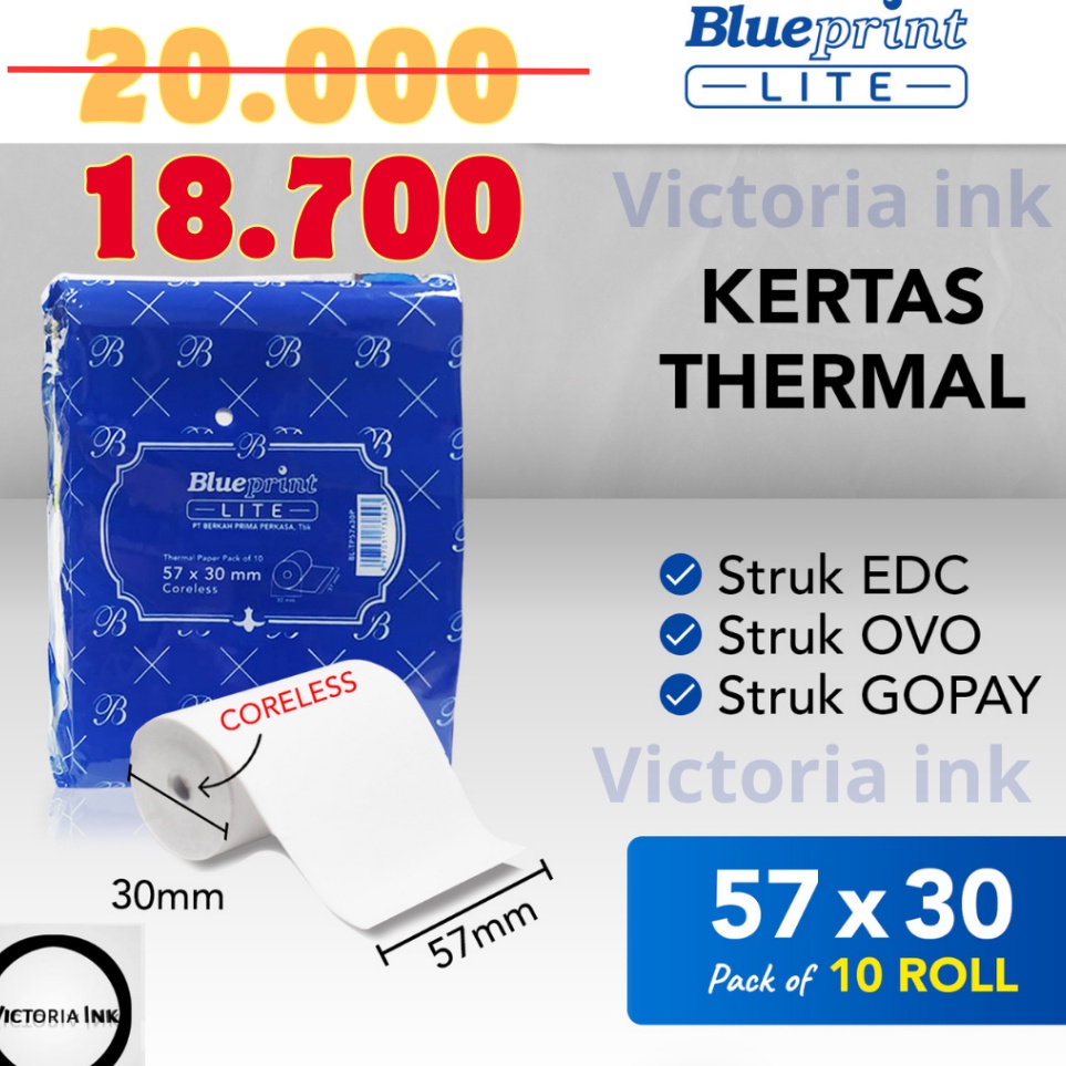 

Grosir Puas Kertas Thermal 573 57x3 Thermal Blueprint Printer Lite 58 Cocok Untuk Printer Mini 58mm 57mmx3mm EDC POS BRI PPOB Coreless