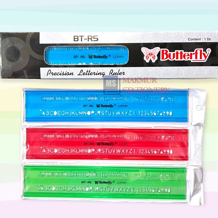 

First Hand Penggaris PlastikMistar Plastik Huruf Butterfly BT R5