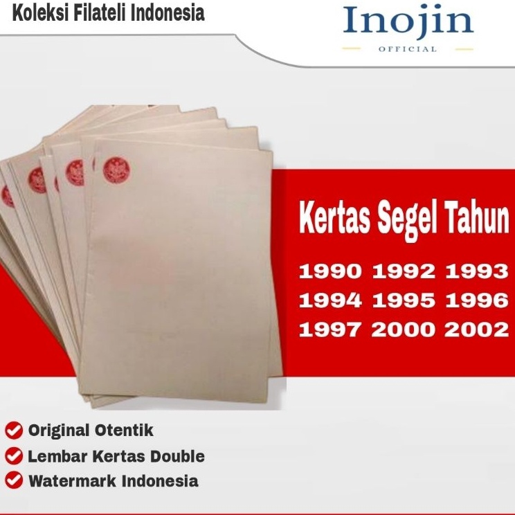 

Kirim Sekarang KERTAS SEGEL TAHUN 199 1992 1993 1994 1995 1996 1997 2 22 SEGEL TANAH DOUBLE ASLI ORIGINAL