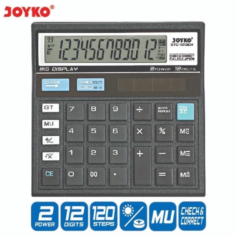 

KODE M6Y7 Calculator Kalkulator Joyko DTC1313CH 12 Digits Check Correct