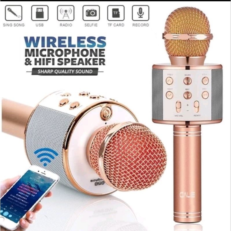 MICROPHONE MIC KARAOKE WS-858 / MIC BLUETOOTH WS 858 + PACK ELEKTRONIK ASESORIS HP
