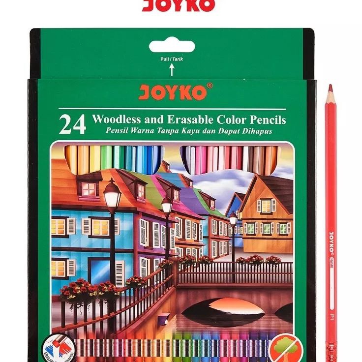

Garansi Tukar Baru Pensil Warna Joyko 24 warna panjang CP115 Bisa Di Hapus 1set24wrn