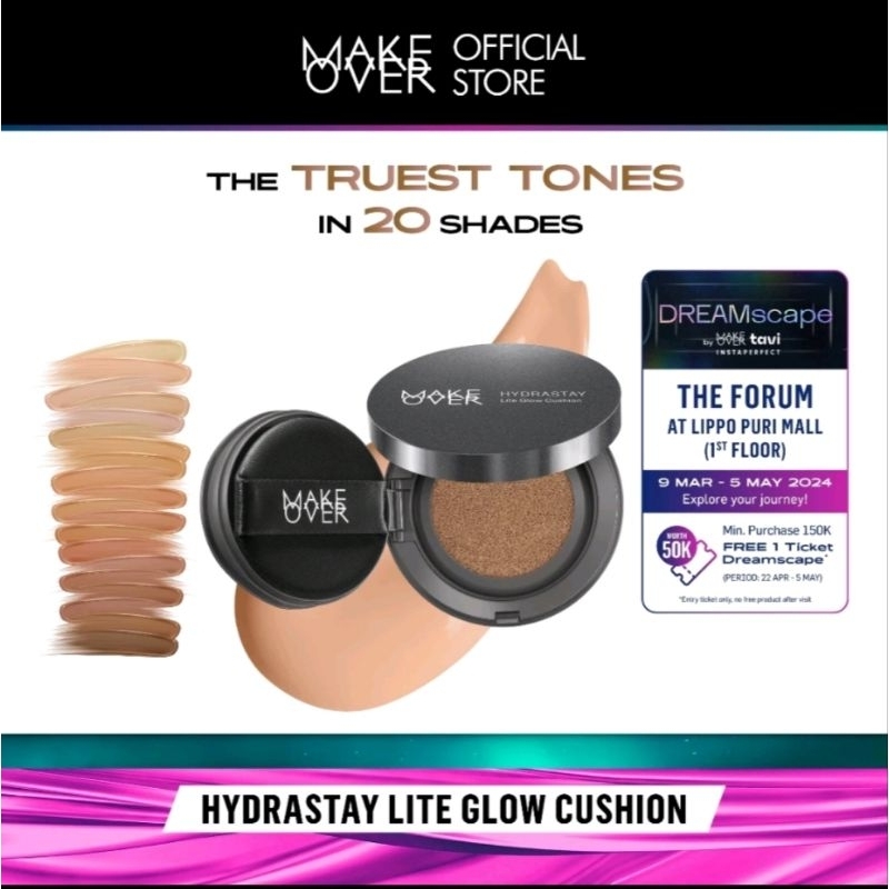 MAKE OVER HYDRASTAY LITE GLOW CUSHION 15G 100% ORIGINAL | Make Over Cushion Hydrastay