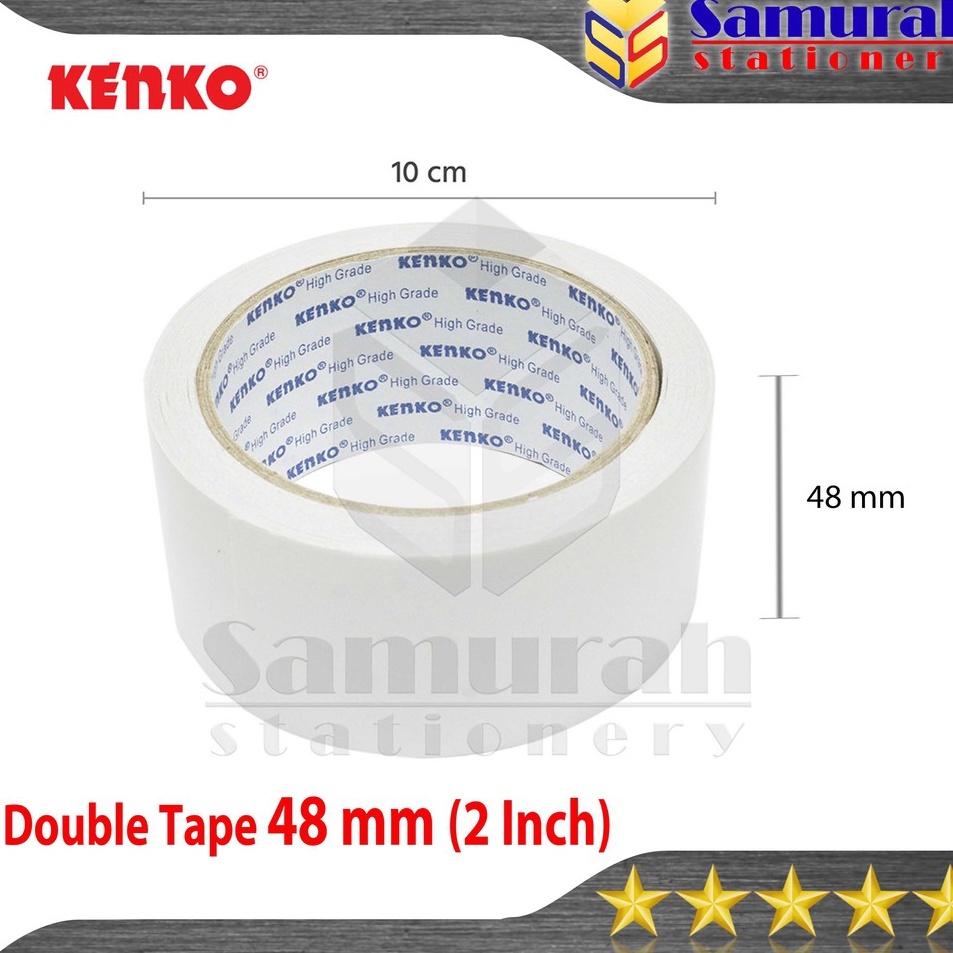 

Model Terlaris Double Tape Kenko Lebar 48 mm 2 Inch 15 Yard Dobel Tip 2 4 cm Lem 2 Sisi