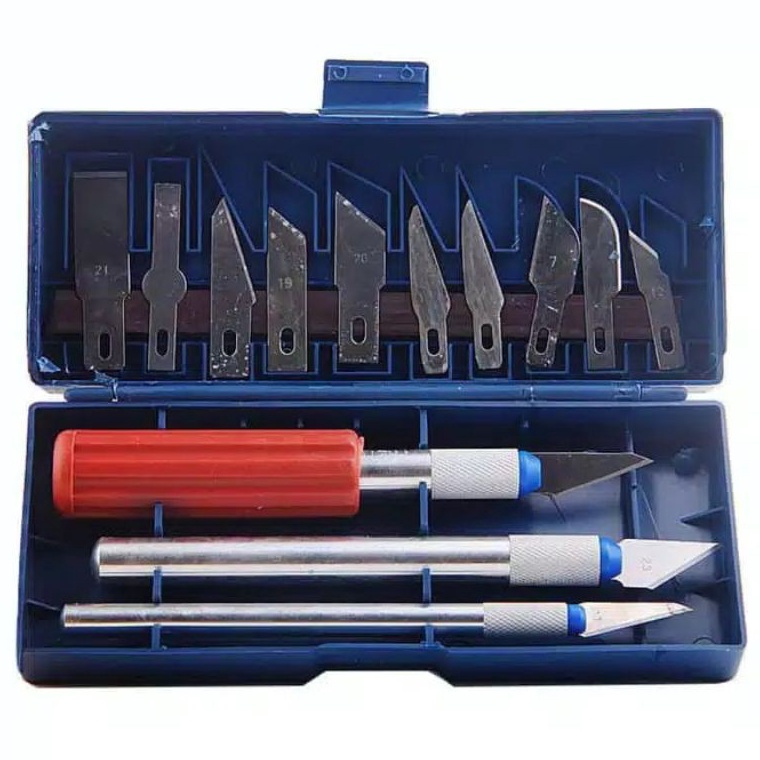 

KODE K6O5 set pisau ukir sayat bonsai 13 in 1 seni pahat 3 handle pegangan