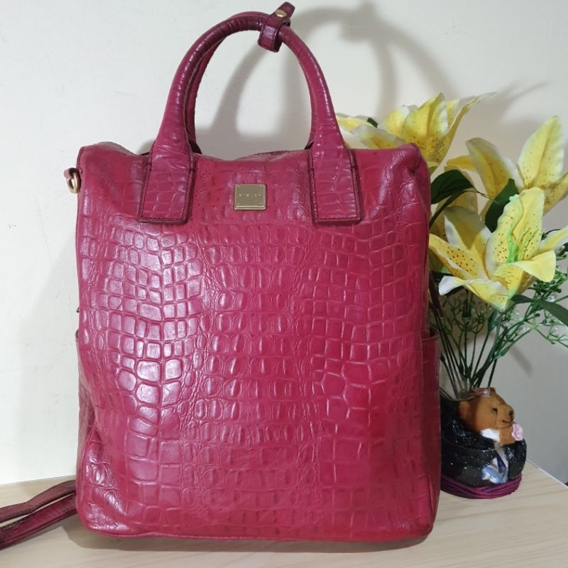 Tas 2 way Ransel & Shoulder bag Kulit Sisley Preloved