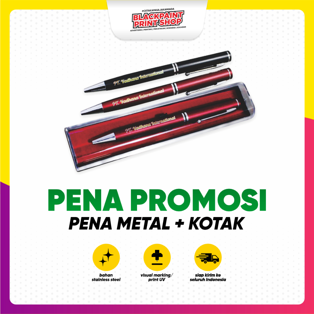 Pena Metal + Kotak / Pena Custom / Pena Branding / Pulpen