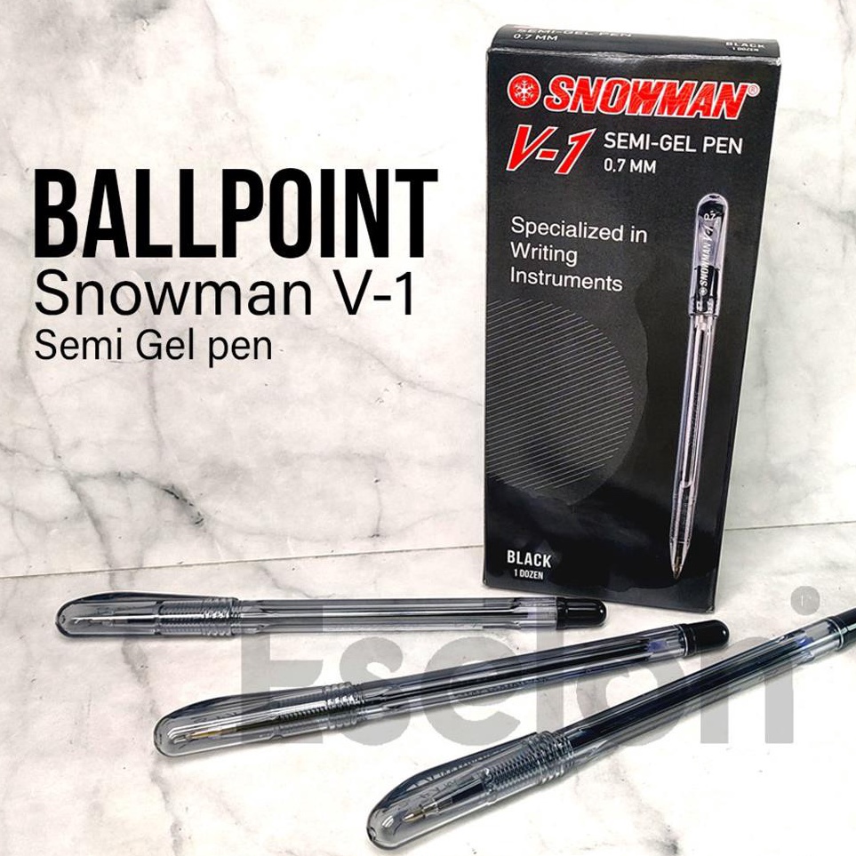 

ART H56T 12pc Pulpen Snowman V1 Semi Gel Pen Hitam 7mm