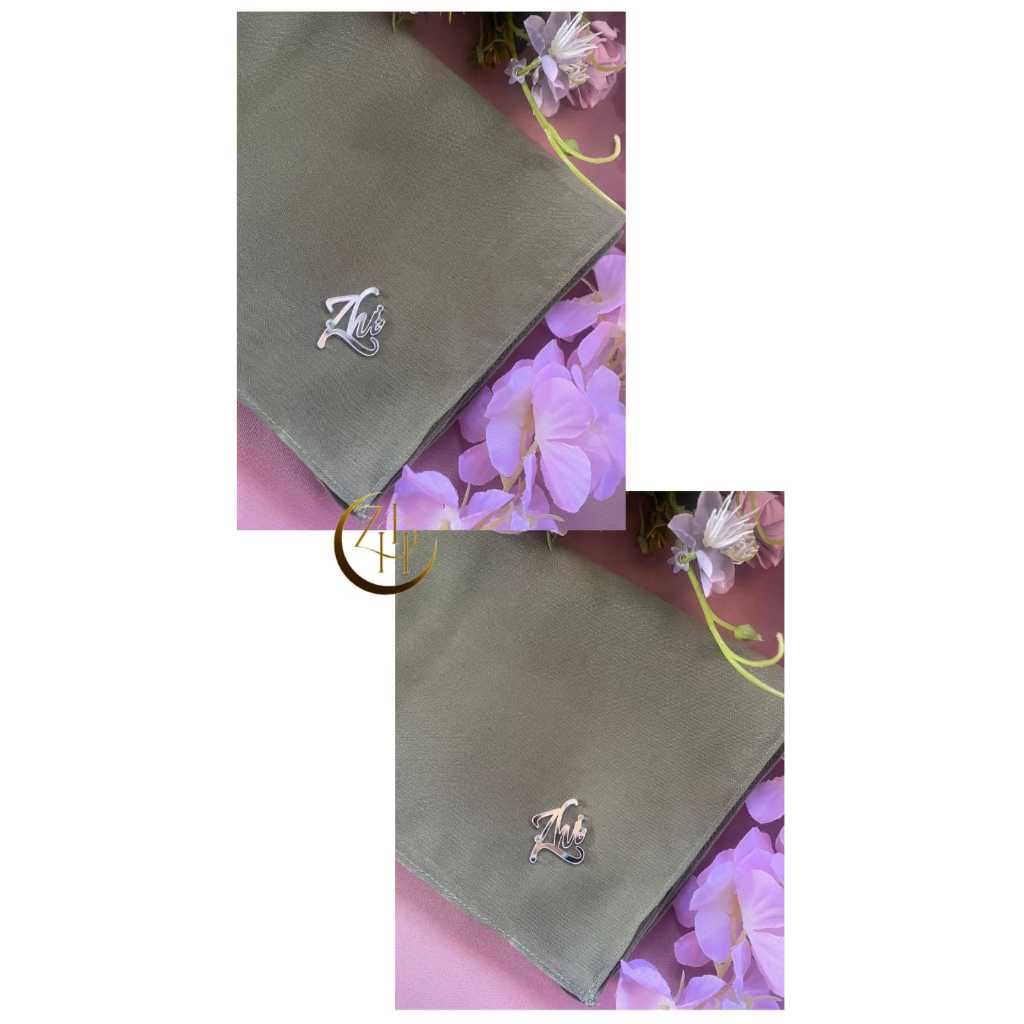 ZHI Square | Sage Green | Hijab Segi Empat Polos Jahit Lipat | Pollycotton | Bella Square-Double Hyc